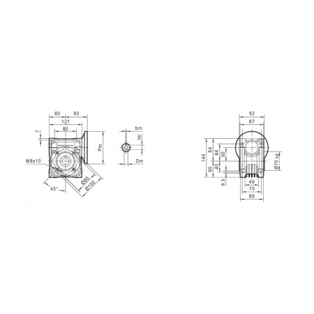 MOCNA PRZEKŁADNIA SILNIKA ELEKTRYCZNEGO 71B5 I=10